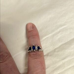 Elegant Silver and Blue Gemstone Ring